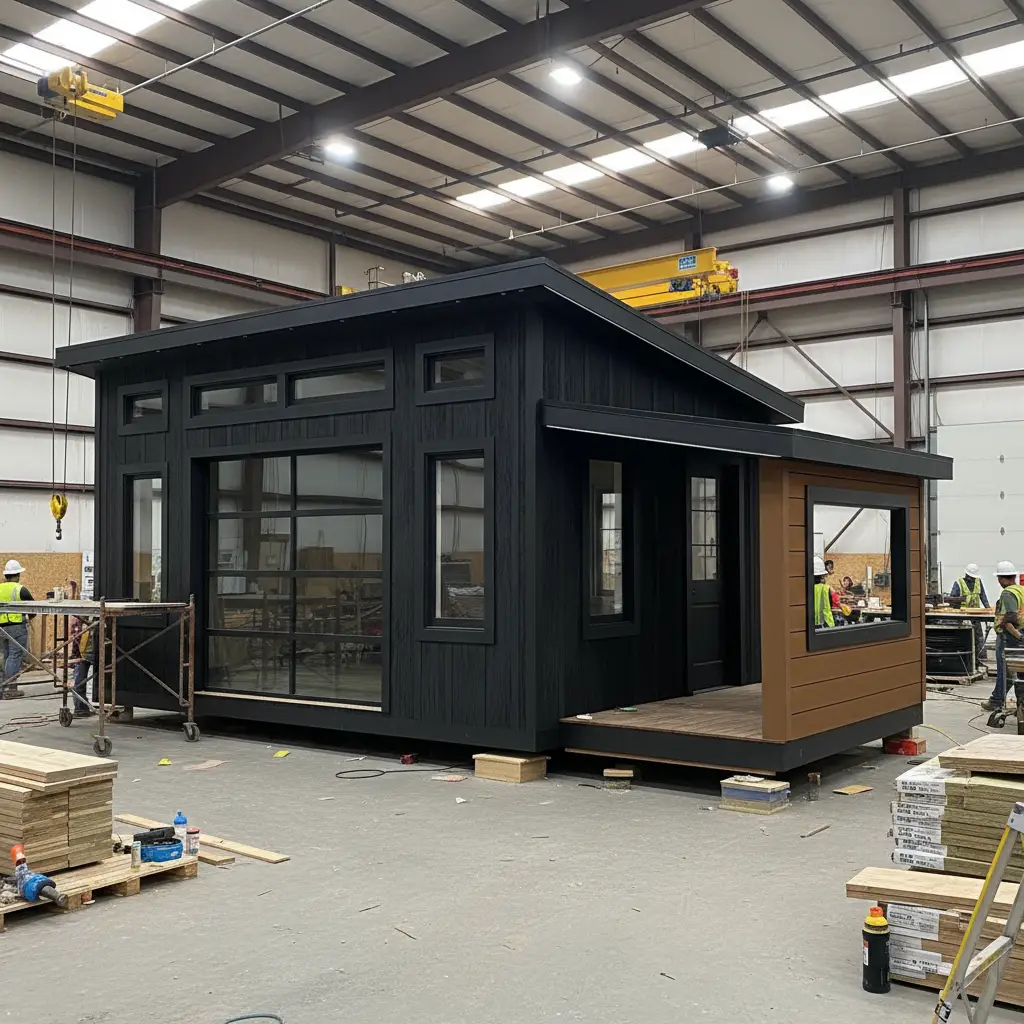 contemporary room shed being constructed How It Works Browse our sheds, rooms, and animal shelters online—pick your size, features, and paint colors right from the website.